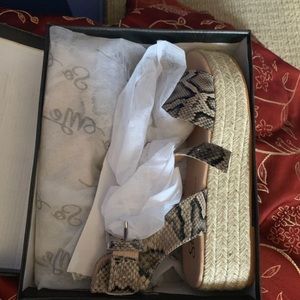 Fashion Nova ankle strap wedges